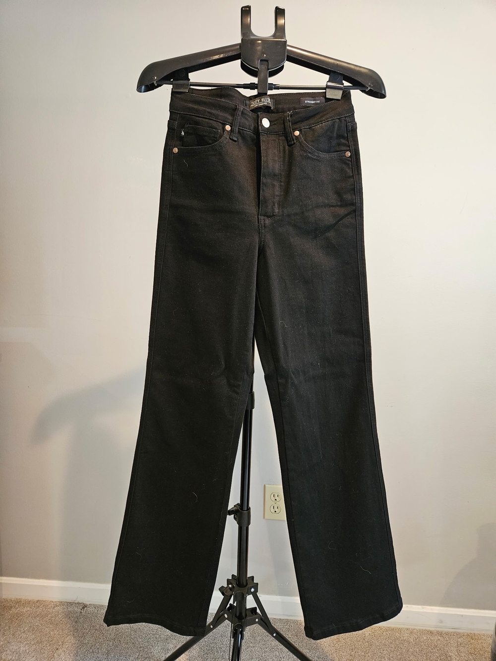 Judy Blue - Black Women’s High-Rise Wide-Leg Jeans (Straight Fit)